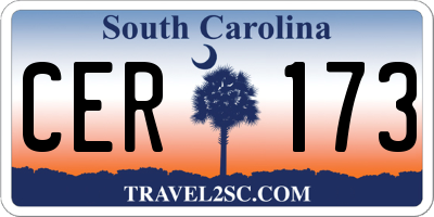 SC license plate CER173