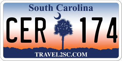 SC license plate CER174