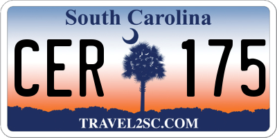SC license plate CER175