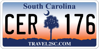 SC license plate CER176