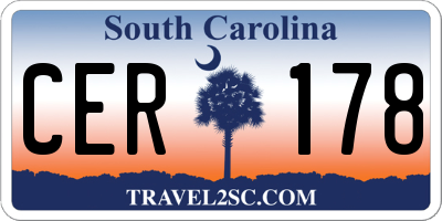 SC license plate CER178