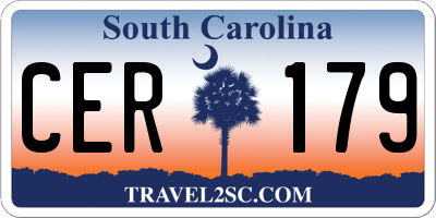 SC license plate CER179
