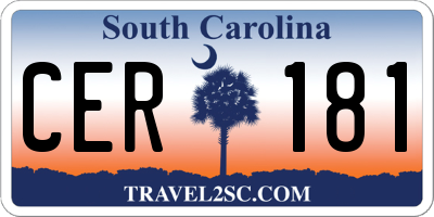 SC license plate CER181