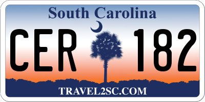 SC license plate CER182