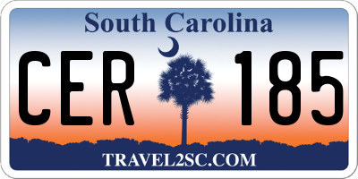 SC license plate CER185