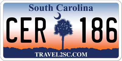 SC license plate CER186