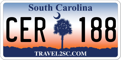 SC license plate CER188