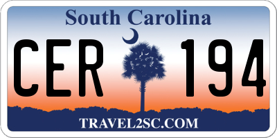 SC license plate CER194