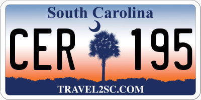 SC license plate CER195