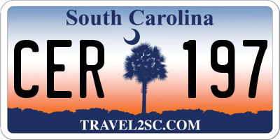 SC license plate CER197
