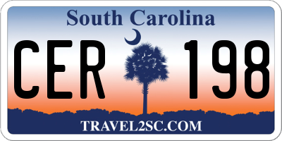 SC license plate CER198