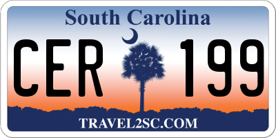 SC license plate CER199