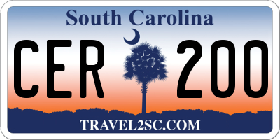 SC license plate CER200