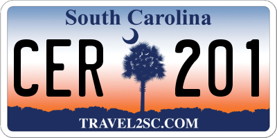SC license plate CER201