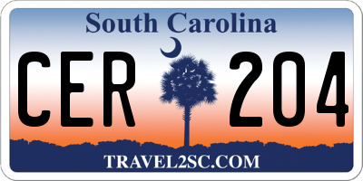 SC license plate CER204