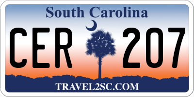 SC license plate CER207
