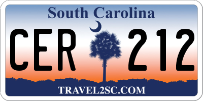 SC license plate CER212