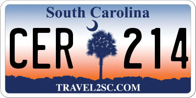 SC license plate CER214