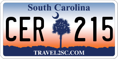SC license plate CER215