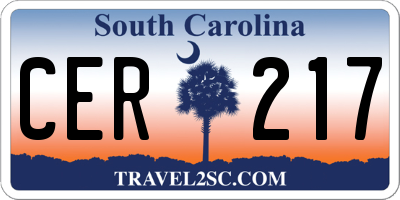 SC license plate CER217