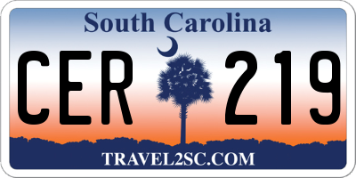 SC license plate CER219