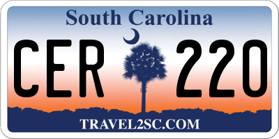 SC license plate CER220