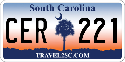 SC license plate CER221