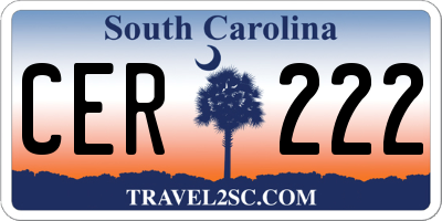 SC license plate CER222