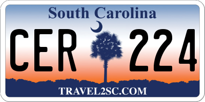 SC license plate CER224