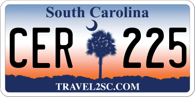 SC license plate CER225
