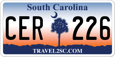 SC license plate CER226