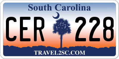SC license plate CER228