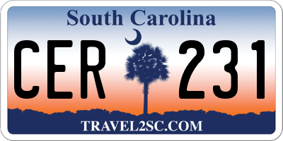 SC license plate CER231