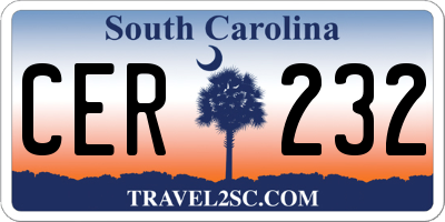 SC license plate CER232