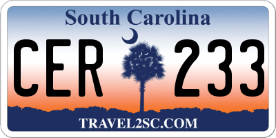 SC license plate CER233