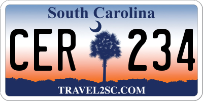 SC license plate CER234