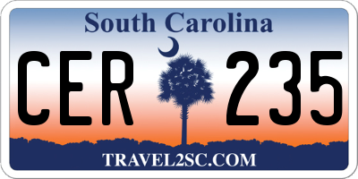 SC license plate CER235