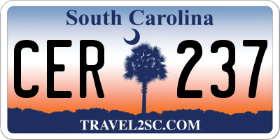 SC license plate CER237