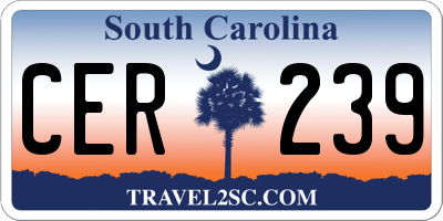 SC license plate CER239