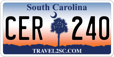 SC license plate CER240