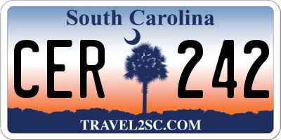 SC license plate CER242