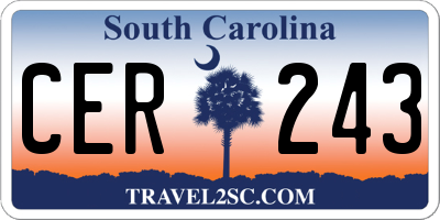 SC license plate CER243