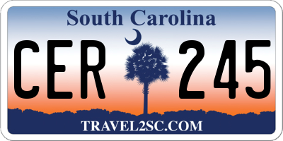 SC license plate CER245