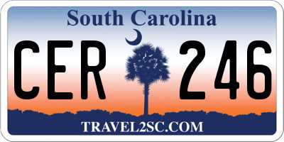 SC license plate CER246