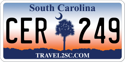 SC license plate CER249
