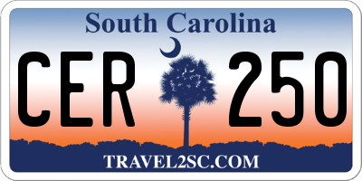 SC license plate CER250