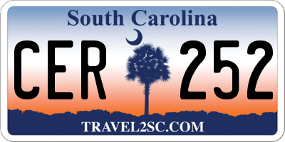 SC license plate CER252
