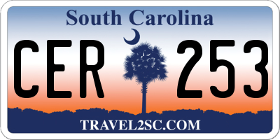 SC license plate CER253