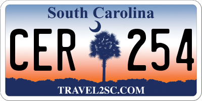SC license plate CER254