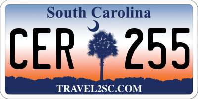 SC license plate CER255